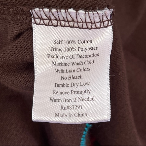 Johnny Was JWLA Joy Love Light Brown Multicolor Floral Embroidered Top Size XS - Picture 7 of 7